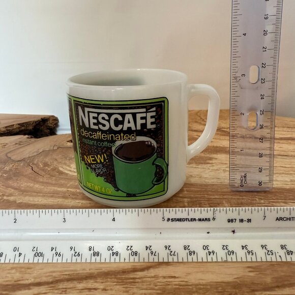 RARE - Vintage - Federal Glass Milk Glass - NESCAFE - Advertising - Mug - Picture 9 of 9